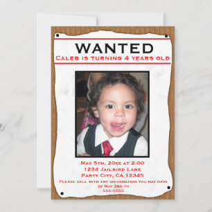 WANTED Old Western Photo flyer party invitation