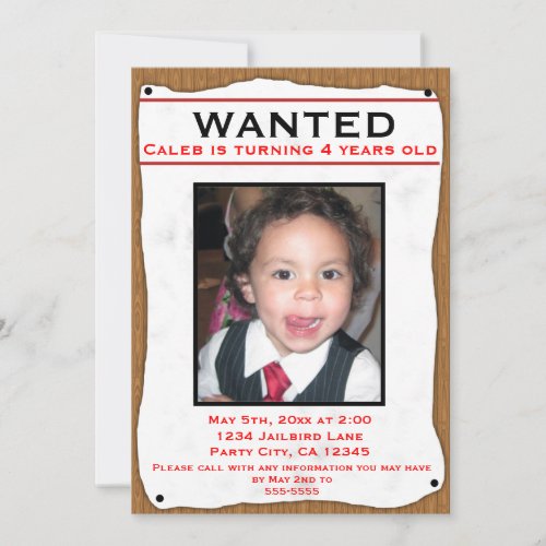 WANTED Old Western Photo flyer party invitation