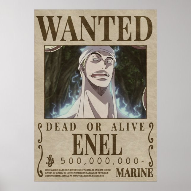 Wanted One Piece  Enel Poster (Front)