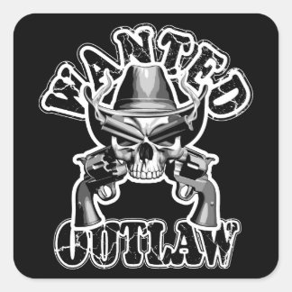 Outlaw Skull Stickers | Zazzle