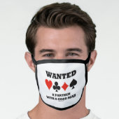 Wanted Partner With A Good Hand Bridge Card Suits Face Mask (Worn Him)