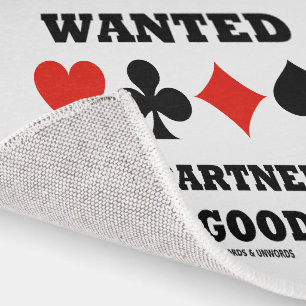 Wanted Partner With A Good Hand Bridge Card Suits Rug