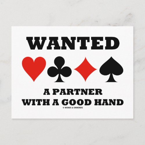 Wanted Partner With A Good Hand Four Card Suits