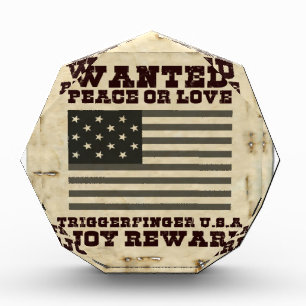 Wanted Peace Acrylic Award