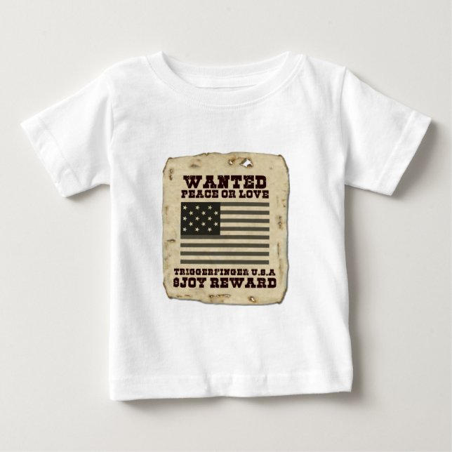 Wanted Peace Baby T-Shirt (Front)