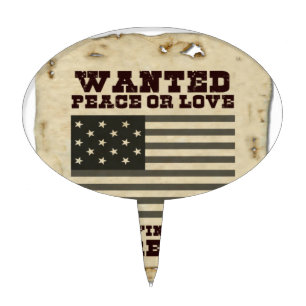 Wanted Peace Cake Topper
