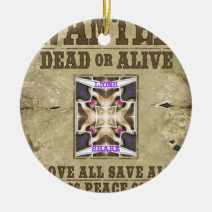 Wanted Peace Ceramic Ornament