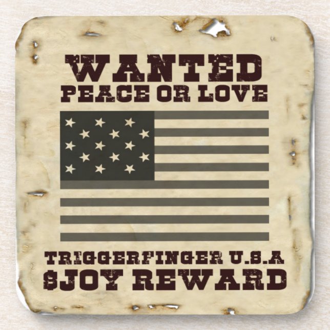 Wanted Peace Coaster (Front)