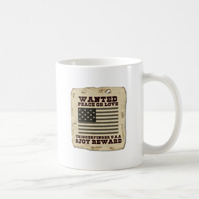Wanted Peace Coffee Mug (Right)