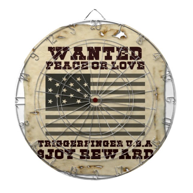 Wanted Peace Dart Board (Front)