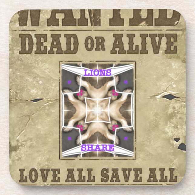 Wanted Peace Drink Coaster (Front)