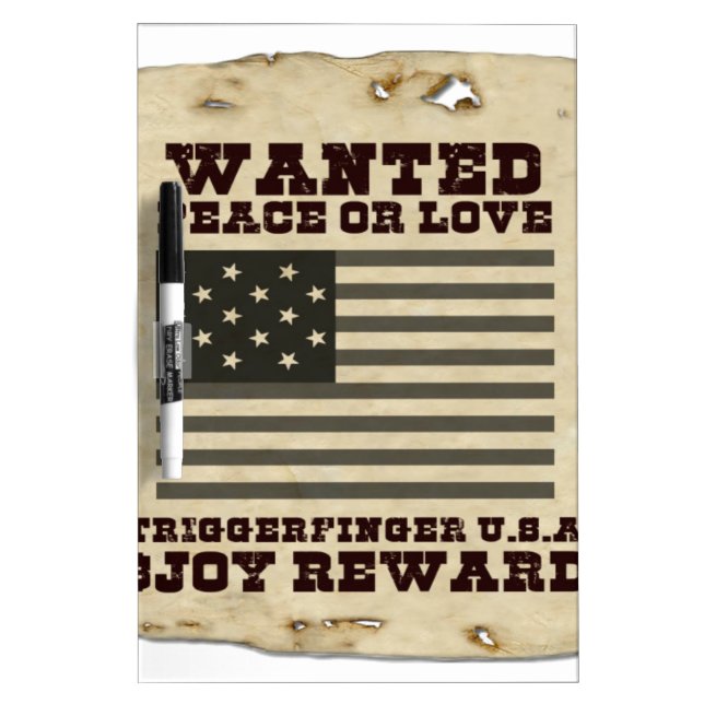Wanted Peace Dry-Erase Board (Front)