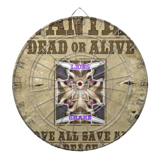 Wanted Peace, Love and Inspiration: Spread Harmony Dartboard With Darts (Front)