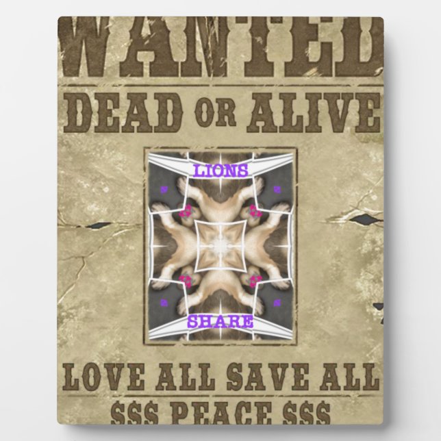 Wanted Peace, Love and Inspiration: Spread Harmony Plaque (Front)
