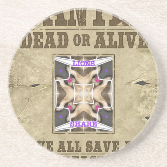 Wanted Peace, Love and Inspiration: Spread Harmony Sandstone Coaster (Front)