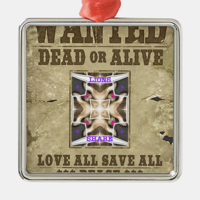 Wanted Peace Metal Ornament (Front)