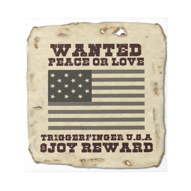 Wanted Peace Notepad (Front)