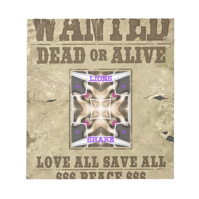 Wanted Peace Notepad (Front)