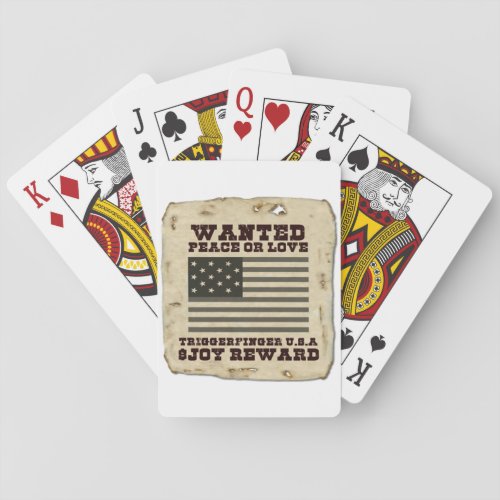 Wanted Peace Playing Cards