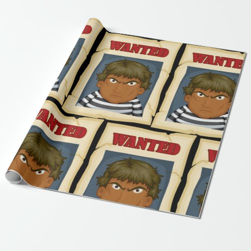 Wanted Person Escaped Prisoner Wrapping Paper