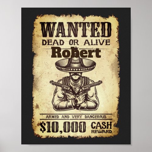 Wanted Personalized Poster