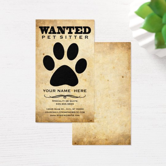 pet sitter business cards