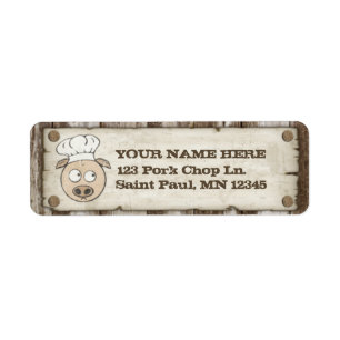 Wanted Pig BBQ Return Address Labels