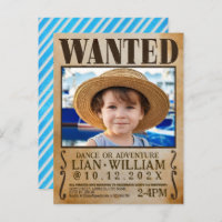 WANTED! Pirates birthday party Invitation card