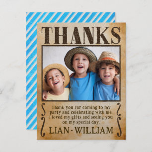 WANTED! Pirates birthday party Thanks card