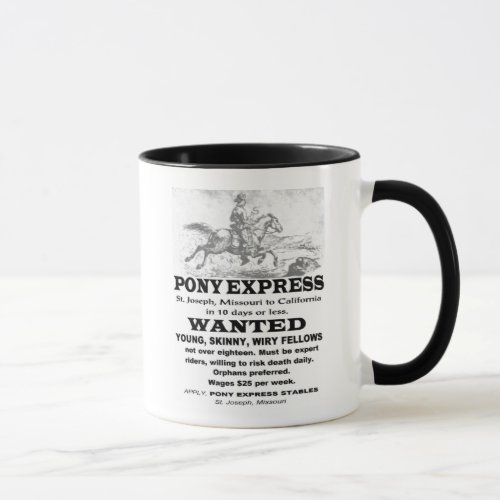 Wanted Pony Express Rider Mug