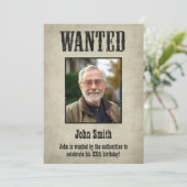 WANTED Poster - Birthday Invitation (Standing Front)