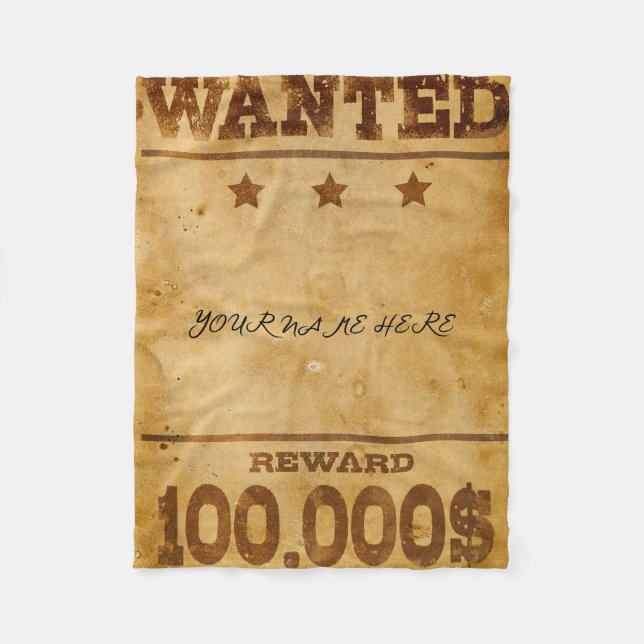 Wanted Poster Blanket (Front)