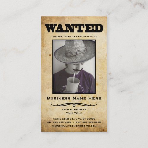 wanted poster business card templates