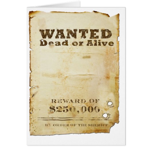 Wanted Poster Cards (Front)