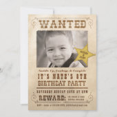Wanted Poster Cowboy Western Birthday Party Invitation (Front)