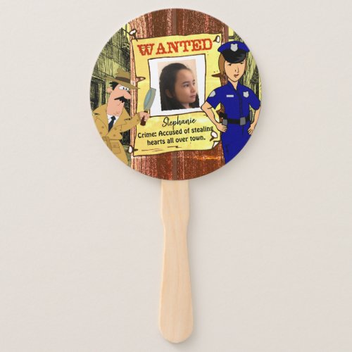 Wanted Poster Customizable Photo Hand Fan