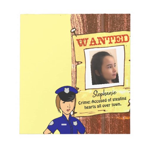 Wanted Poster Customizable Photo Notepad