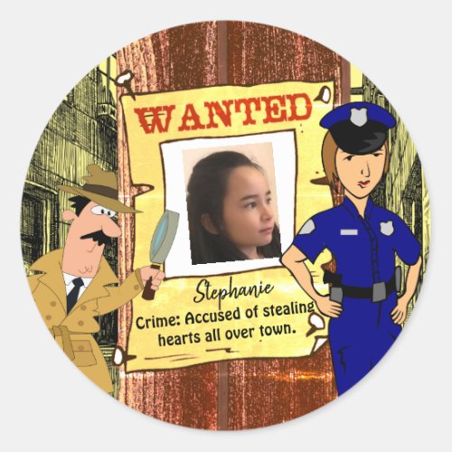 Wanted Poster Customizable Photo Sticker