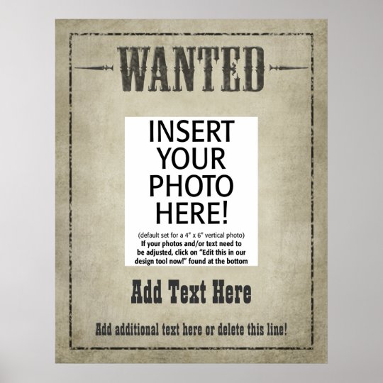 WANTED POSTER: customize this! Poster | Zazzle.com