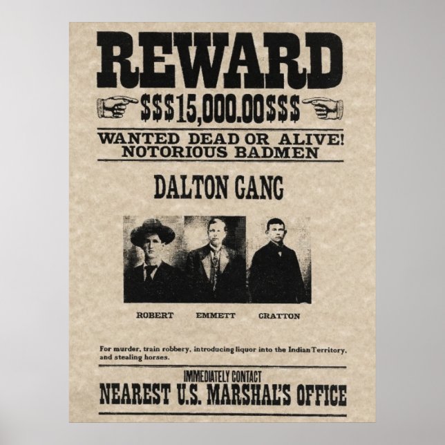 Wanted poster - Dalton gang (Front)