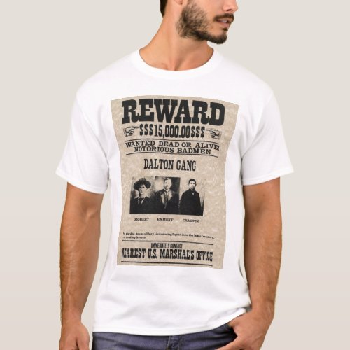 Wanted poster _ Dalton gang T_Shirt