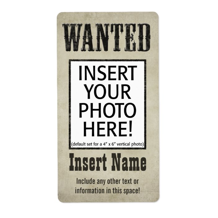 WANTED Poster Design - with fake mustache Label | Zazzle.com