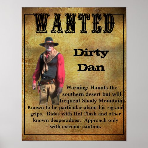 Wanted Poster Dirty Dan