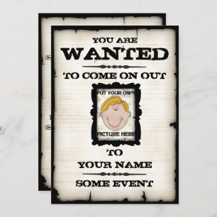 Wanted Poster Event Invitations