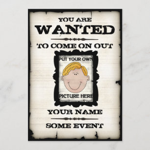 Wanted Poster Event Invitations