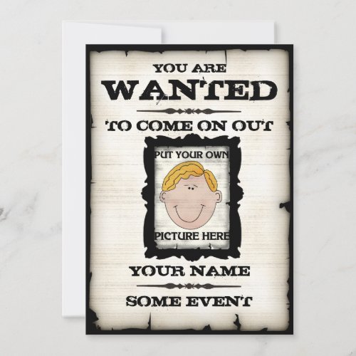Wanted Poster Event Invitations