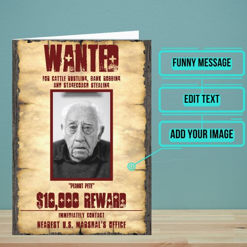 Wanted Poster Funny Old West Card