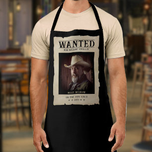 Wanted Poster Funny Vintage Photo Apron