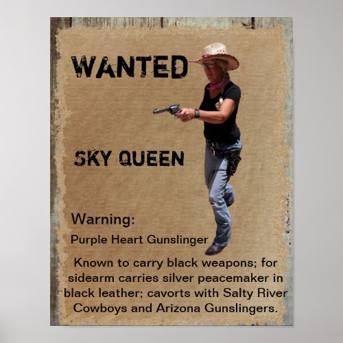 Wanted Poster Gunslinger of West