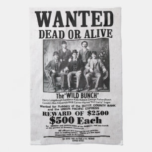 Wanted Poster of the Wild Bunch Kitchen Towel